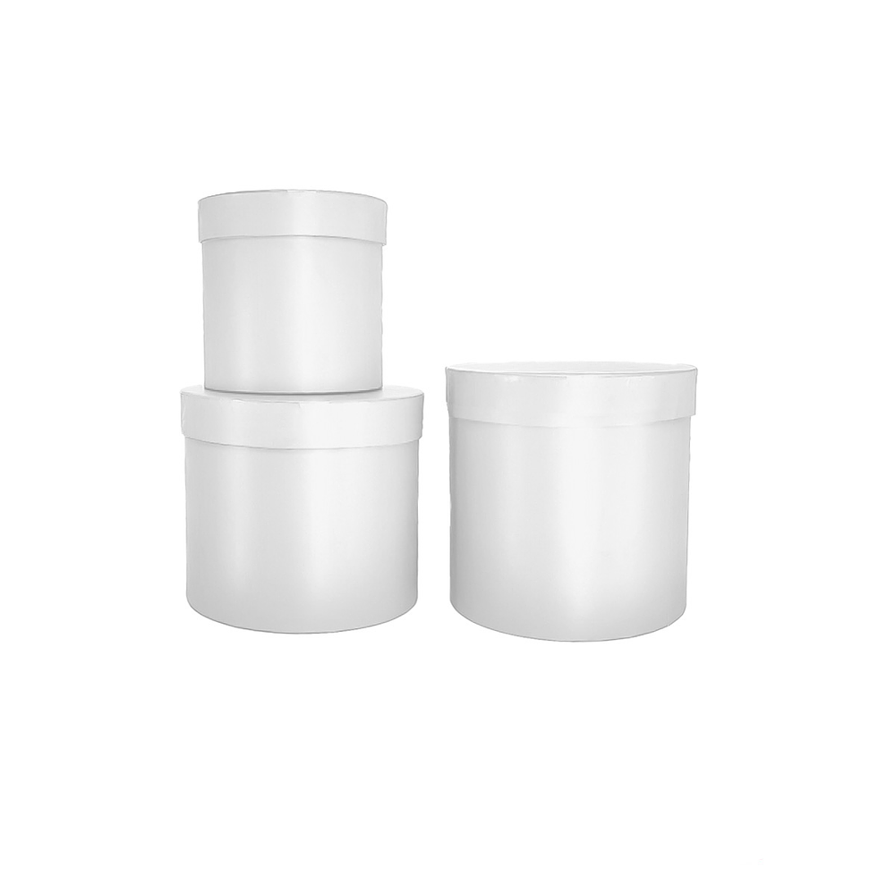 Set de cajas de regalos redondas blanco 3pcs