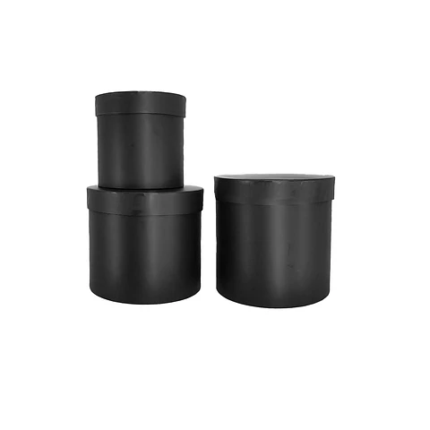 Set de cajas de regalos redondas negro 3pcs
