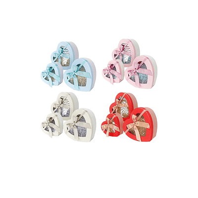 Set de cajas de regalos corazón con ventanas Color Aleatorio 3pcs