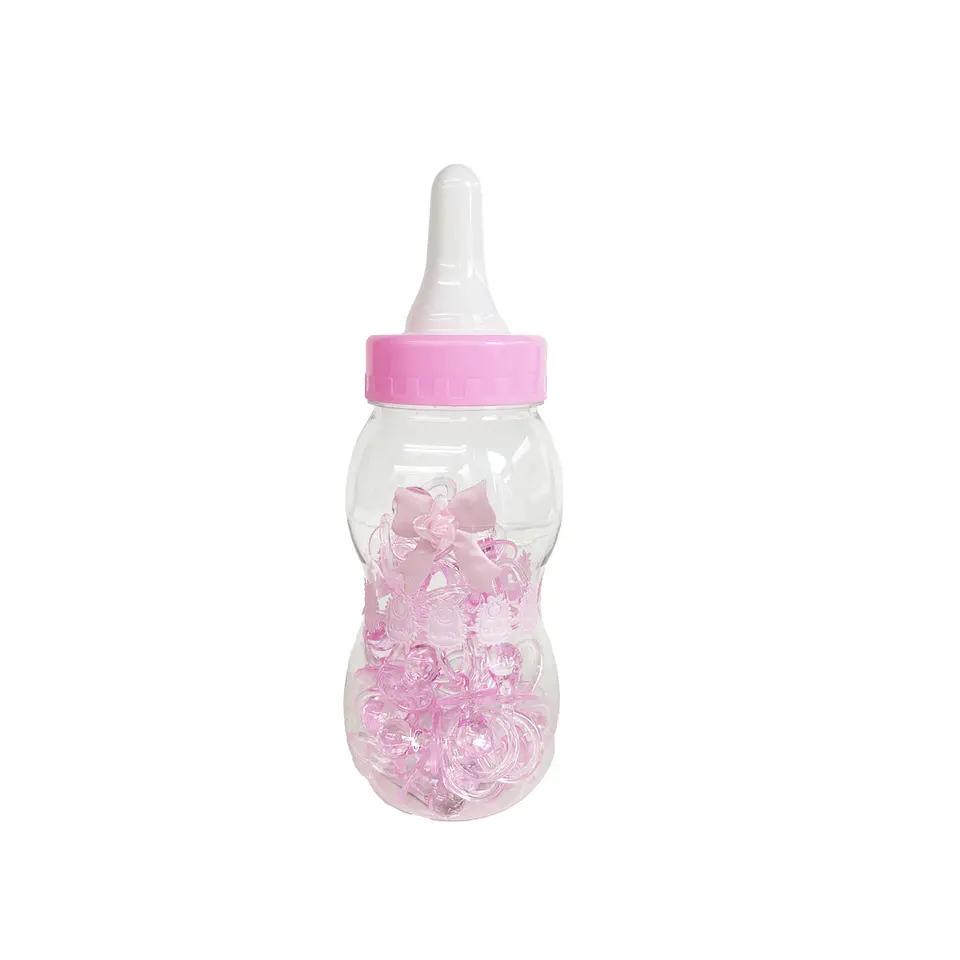 Adornos de biberones para baby shower rosado 28cm 1