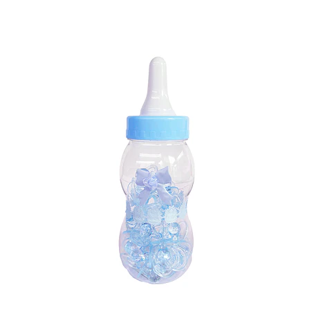 Adornos de biberones para baby shower celeste 28cm
