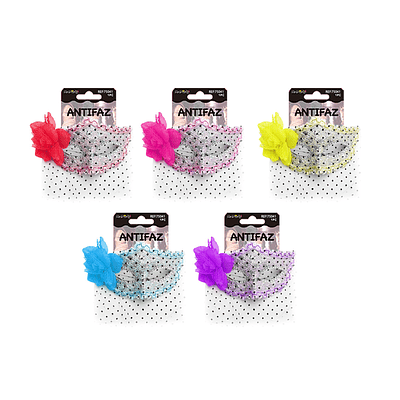 Antifaz de malla fina con lunares y flor decorativa Color Aleaorio