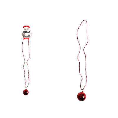 Collar con colgante de bola de discoteca roja 84cm