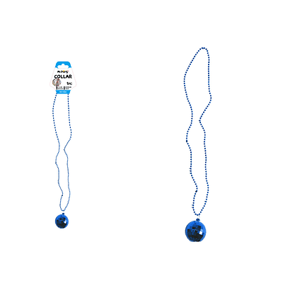 Collar con colgante de bola de discoteca azul 84cm