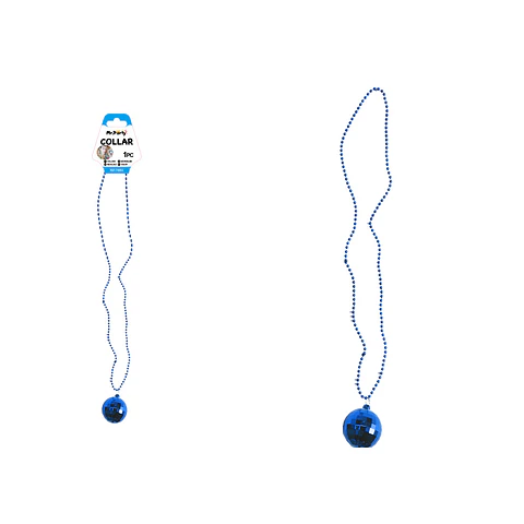 Collar con colgante de bola de discoteca azul 84cm