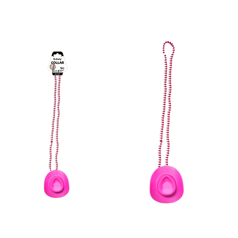 Collar con colgante de sombrero mexicano rosa 84cm