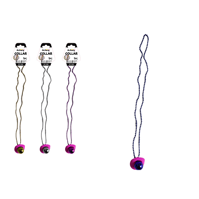 Collar con colgante de sombrero y bola de discoteca 84cm