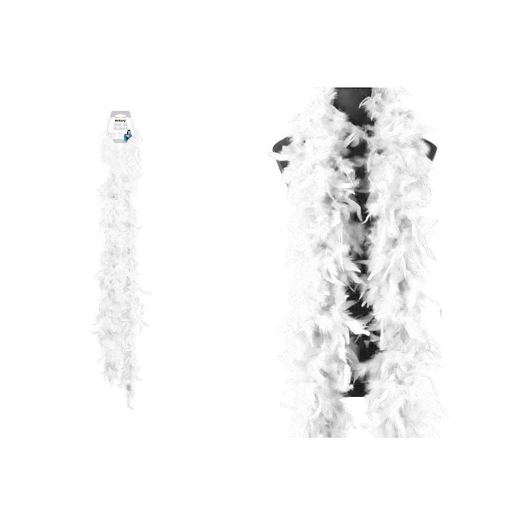 Boa de plumas blanca para fiesta 2M
