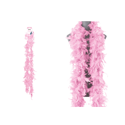 Boa de plumas rosada para fiesta 2M