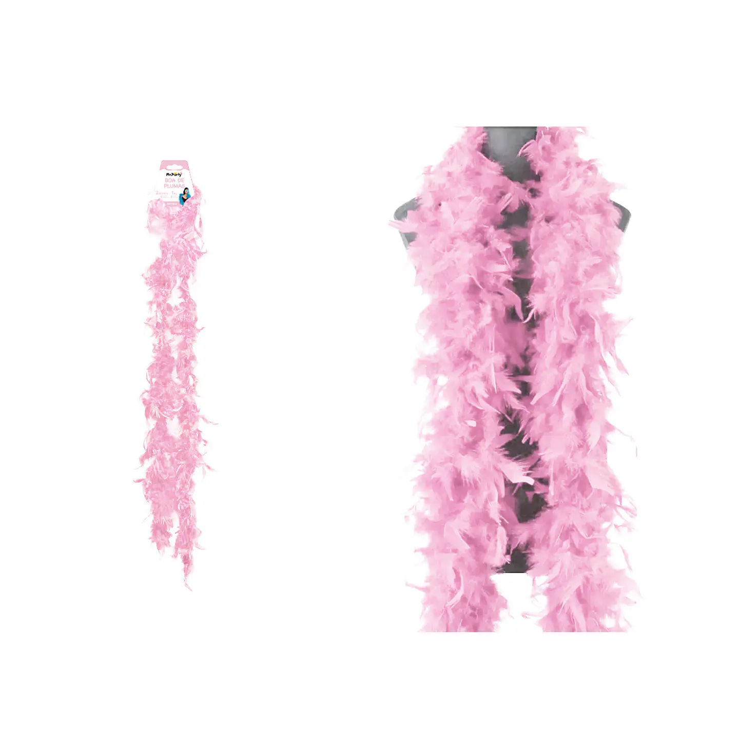 Boa de plumas rosada para fiesta 2M 1