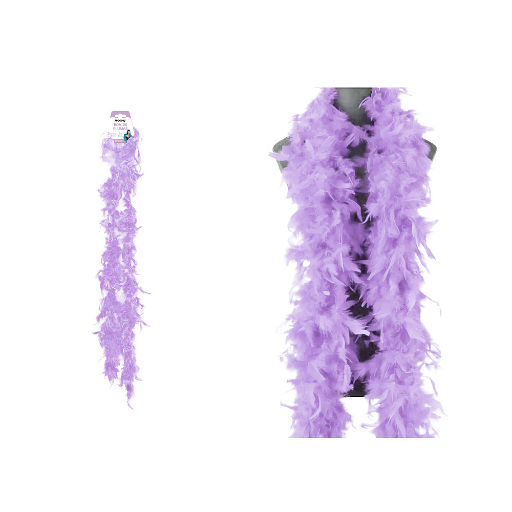 Boa de plumas lila para fiesta 2M