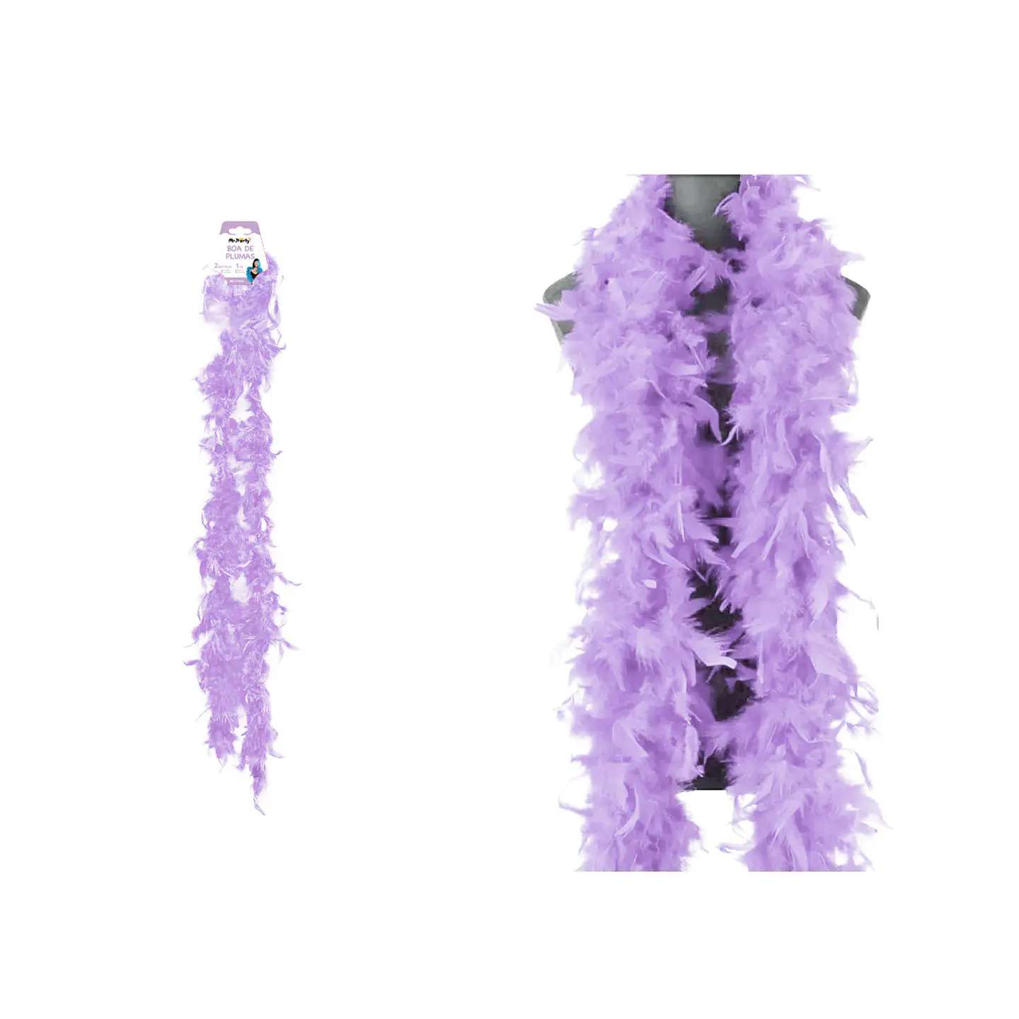 Boa de plumas lila para fiesta 2M 1