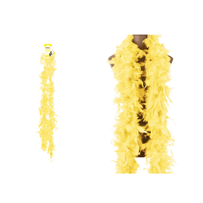 Boa de plumas amarilla para fiesta 2M