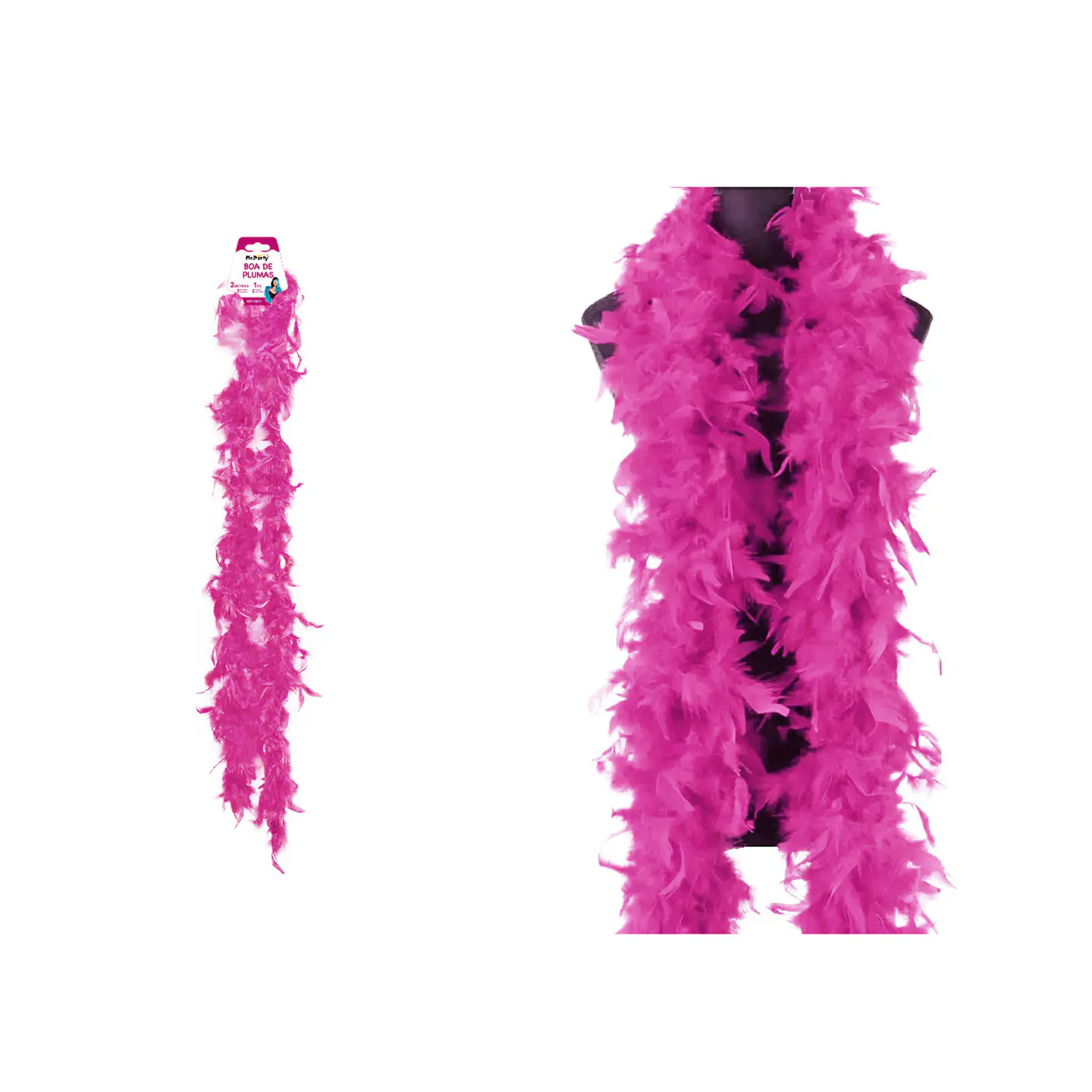 Boa de plumas fucsia para fiesta 2M 1