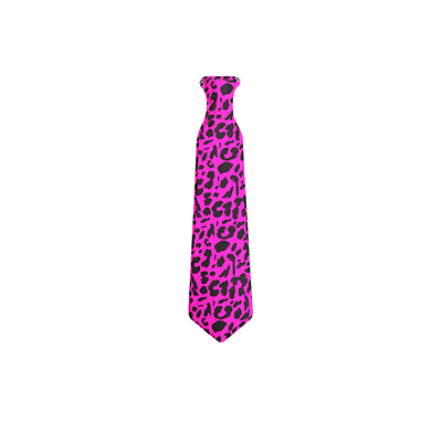 Corbata de leopardo rosa 43*10cm