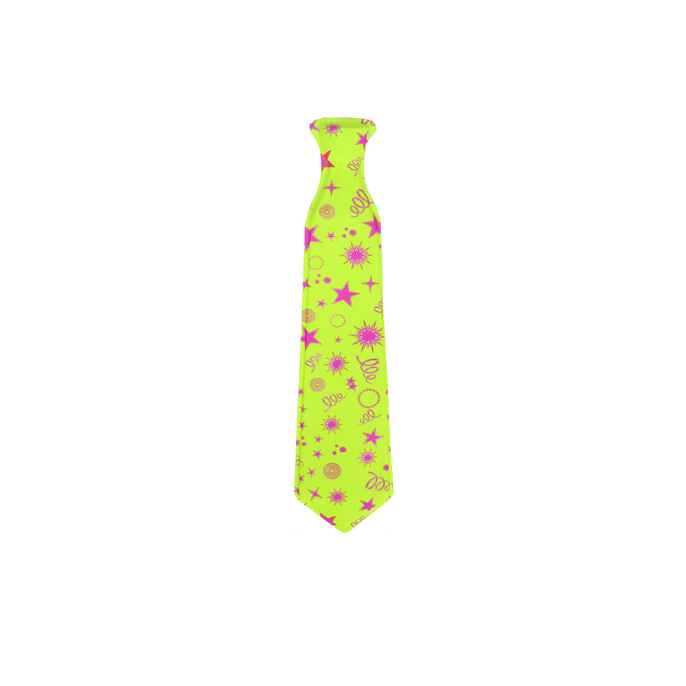 Corbata amarilla con estampados rojos 43*10cm