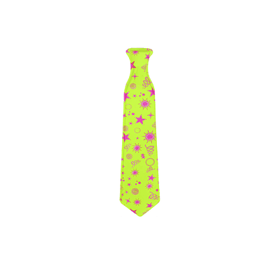 Corbata amarilla con estampados rojos 43*10cm