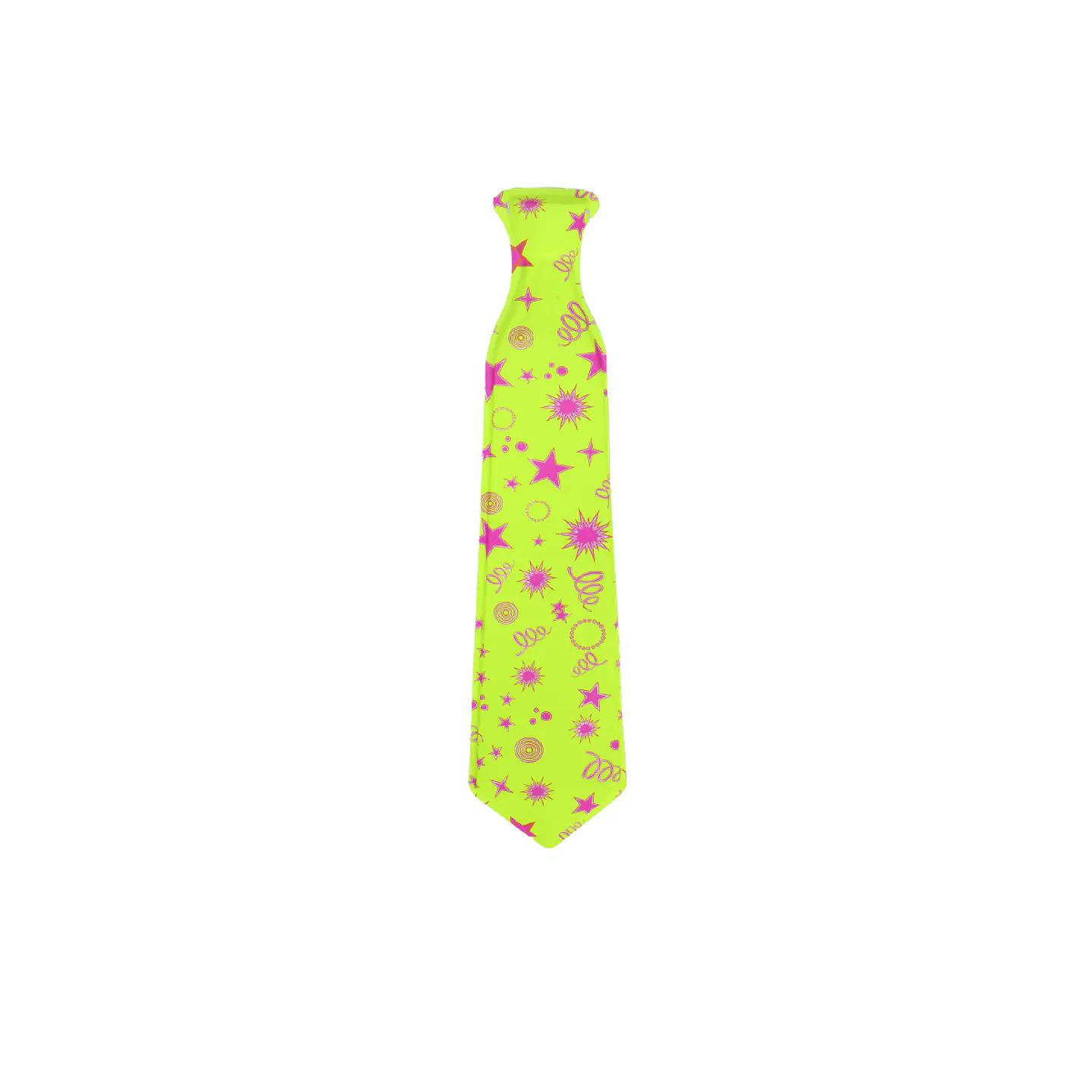 Corbata amarilla con estampados rojos 43*10cm 12pcs 1