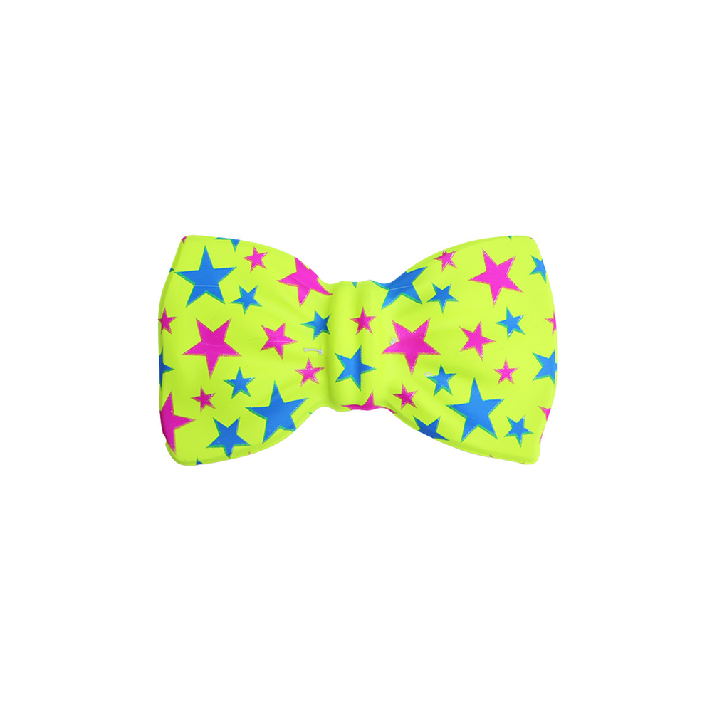 Corbatín amarillo con estrella rojos y azules 20*10cm