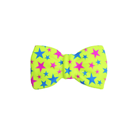 Corbatín amarillo con estrella rojos y azules 20*10cm 12pcs