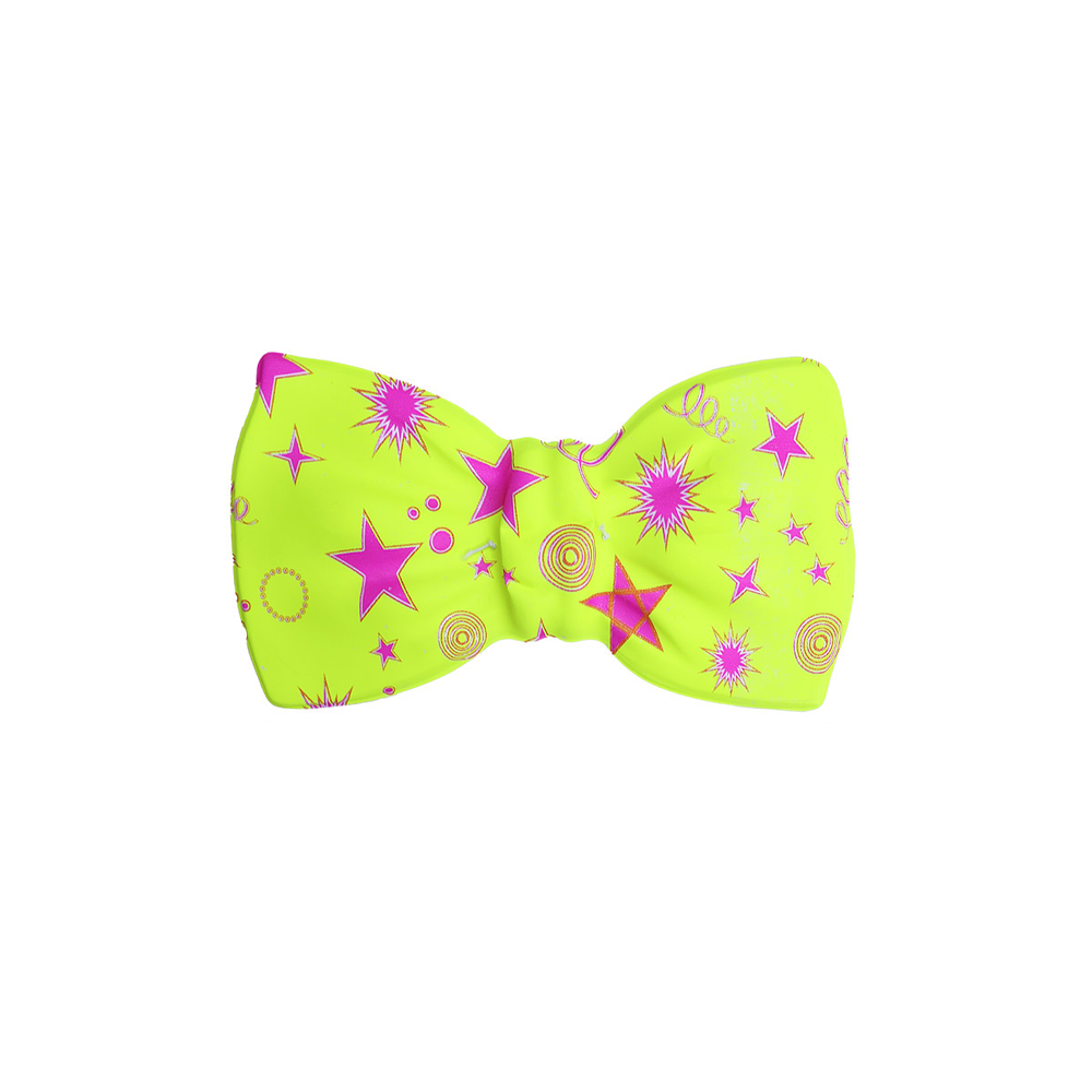 Corbatín amarillo con estampados rojos 20*10cm