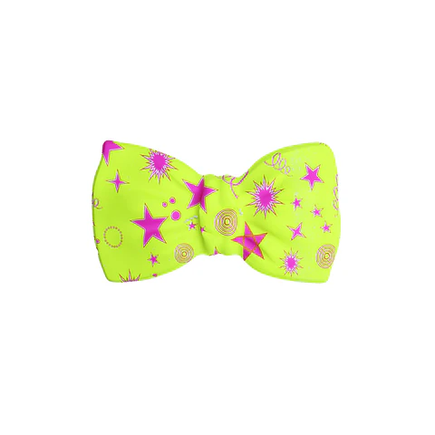 Corbatín amarillo con estampados rojos 20*10cm 12pcs