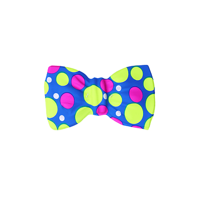 Corbatín azul con puntos verdes y rojos 20*10cm