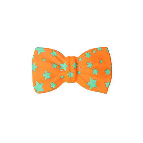 Corbatín naranja con estrella verdes 20*10cm 12pcs
