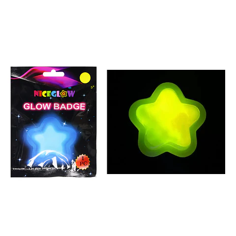 Glow badge estrella 7.5cm Color Aleatorio