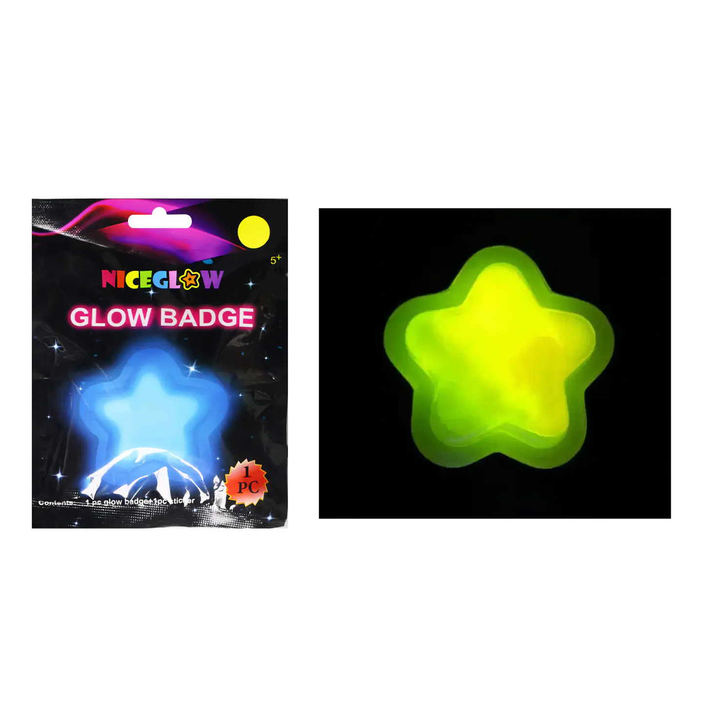 Glow badge estrella 7.5cm Color Aleatorio 1