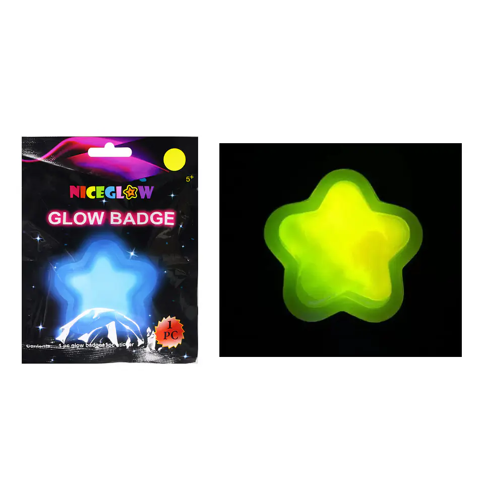 Glow badge estrella 7.5cm Color Aleatorio 1