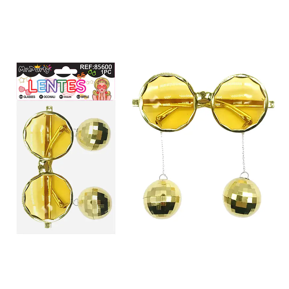 Lentes de fiesta con bolita discoteca colgantes 1