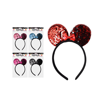 Cintillo con orejas y lentejuelas Color Aleatorio