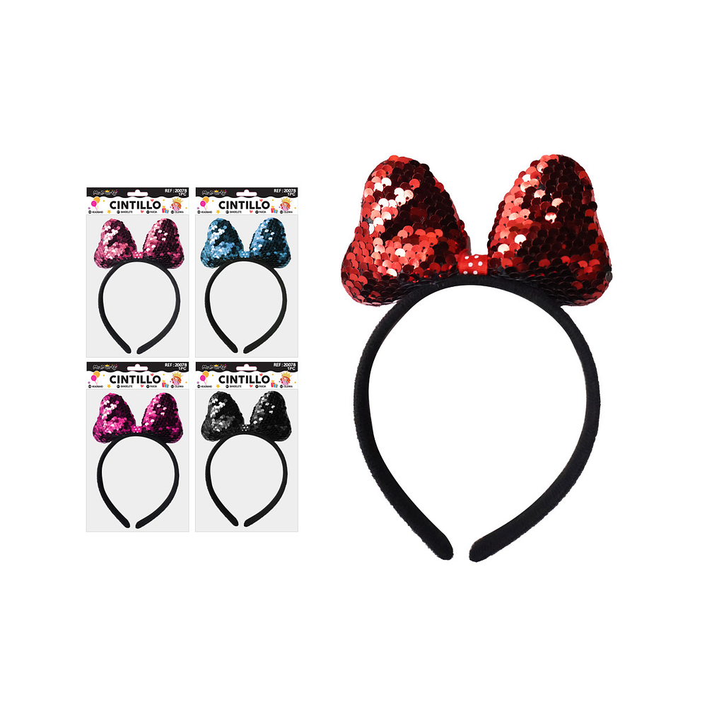 Cintillo de lazo con lentejuelas Color Aleatorio