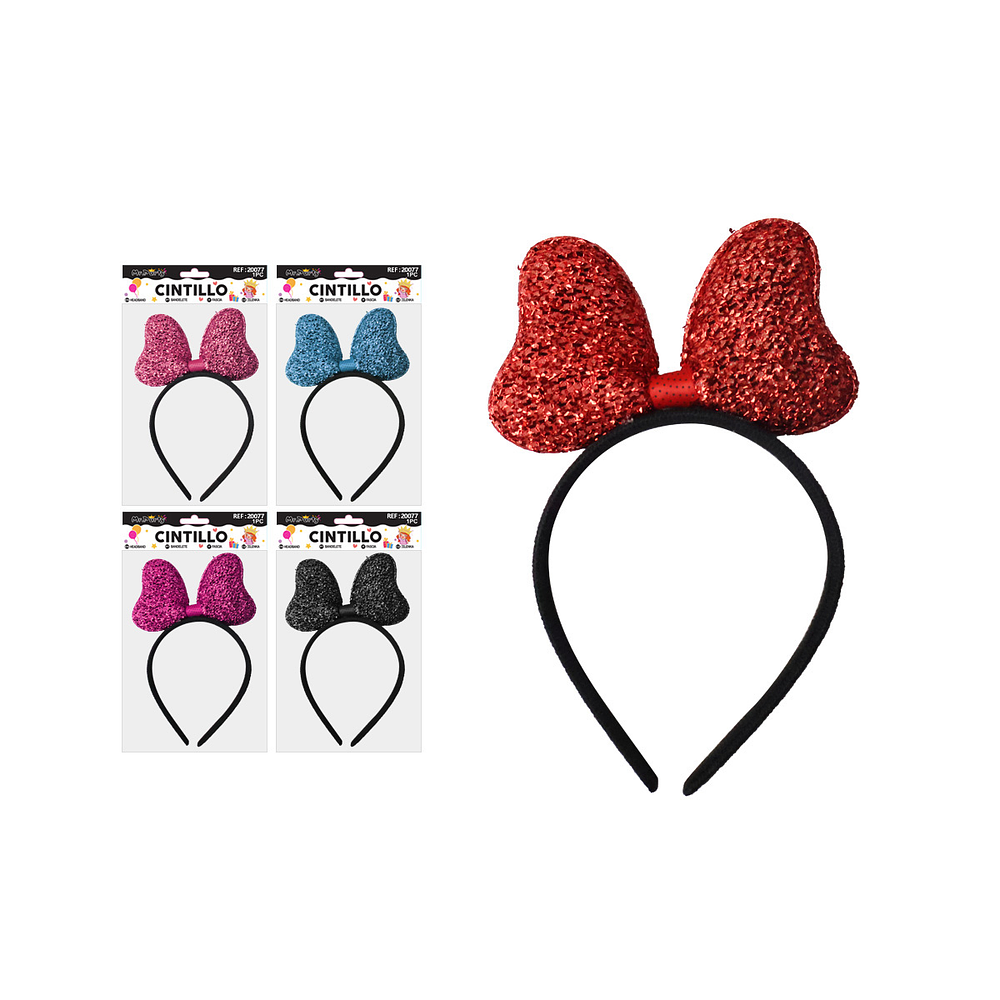 Cintillo de lazo con brillantina Color Aleatorio