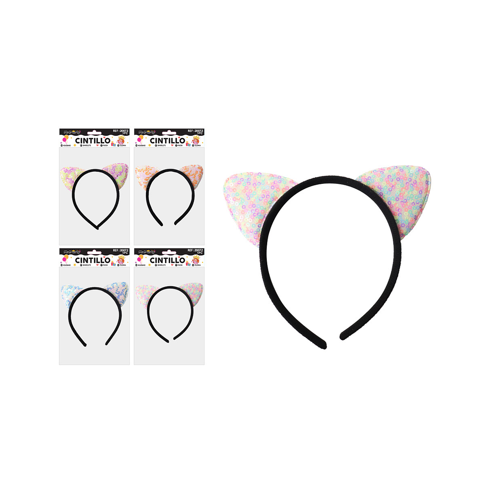 Cintillo de orejas de gato con lentejuelas Color Aleatorio