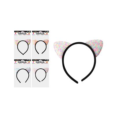 Cintillo de orejas de gato con lentejuelas Color Aleatorio