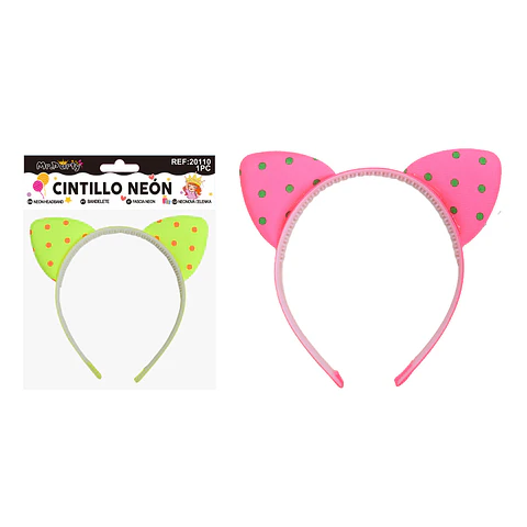 Cintillo fluorescente de orejas con lunares Color Aleatorio