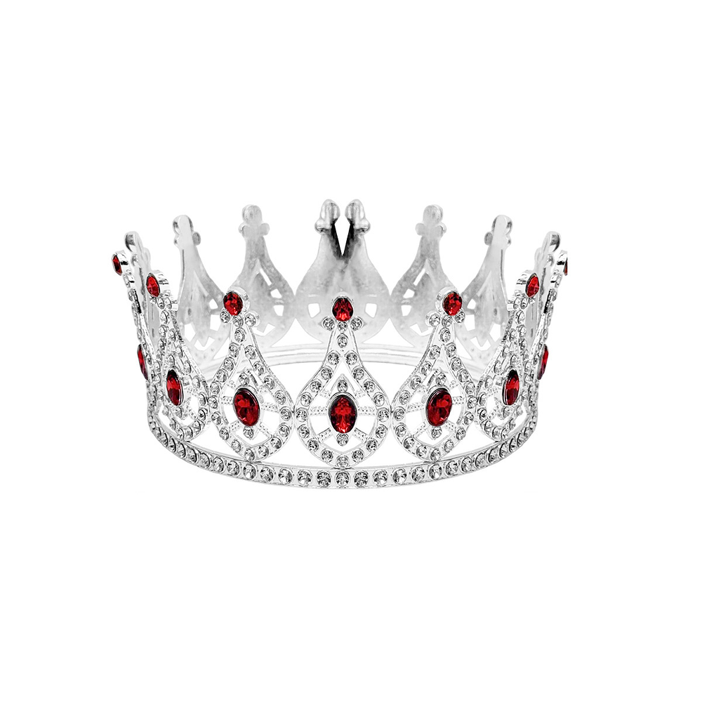 Corona de aleación estilo imperial plateado 13*5.5cm