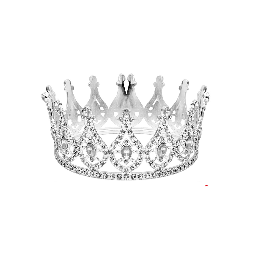Corona de aleación estilo imperial plateado 13*5.5cm
