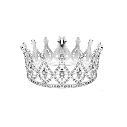 Corona de aleación estilo imperial plateado 13*5.5cm