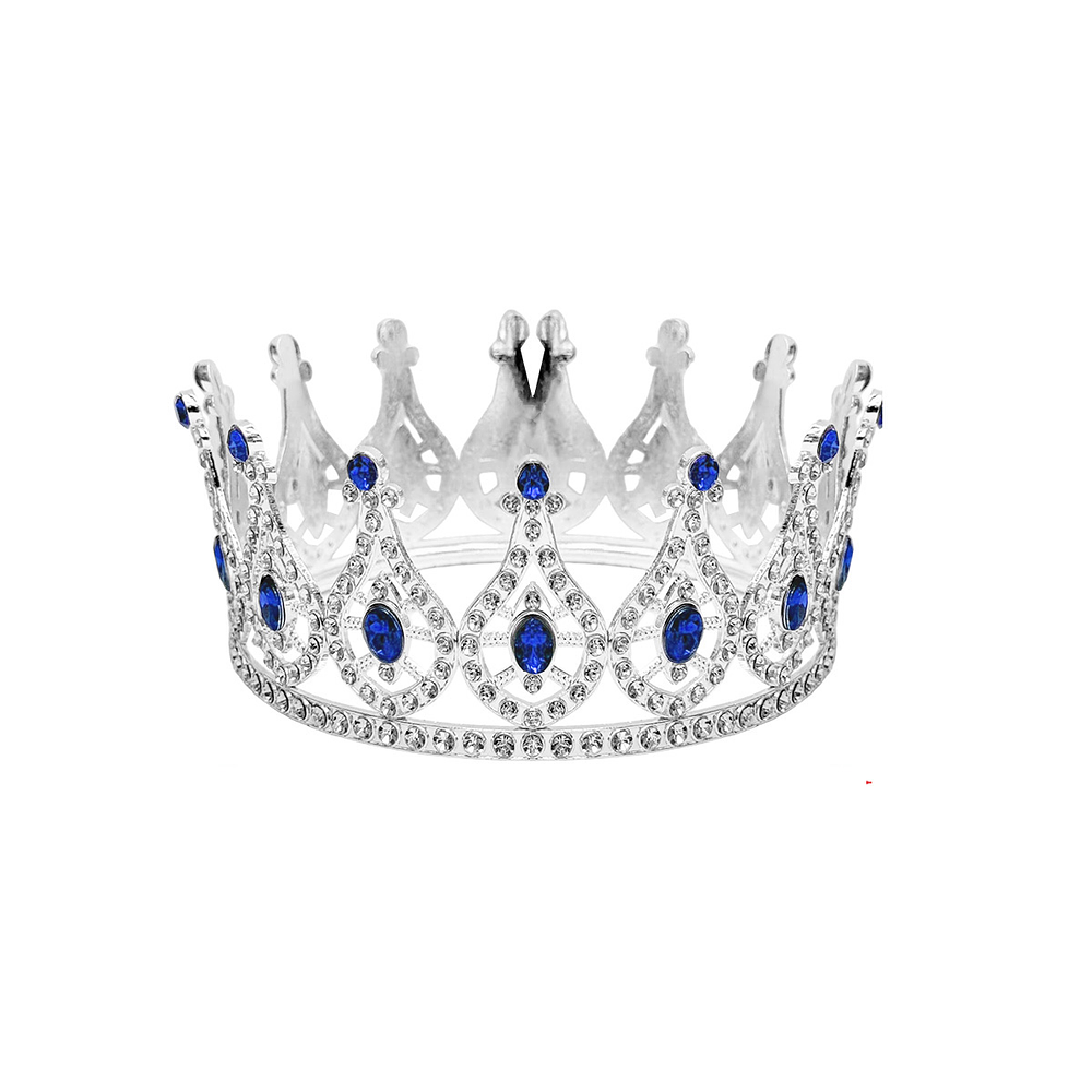 Corona de aleación estilo imperial plateado 13*5.5cm