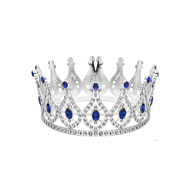 Corona de aleación estilo imperial plateado 13*5.5cm