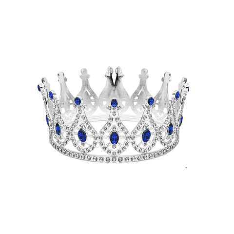 Corona de aleación estilo imperial plateado 13*5.5cm