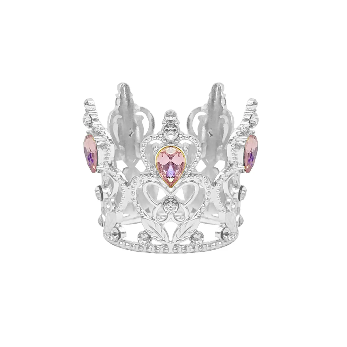 Corona mini de princesa aleación plateado con diamantes 4*4cm 1