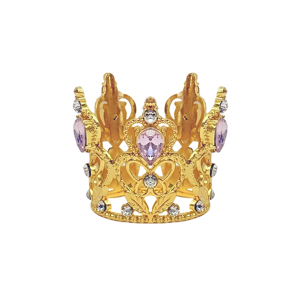 Corona mini de princesa aleación dorado con diamantes 4*4cm