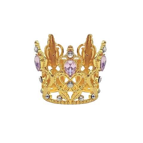 Corona mini de princesa aleación dorado con diamantes 4*4cm