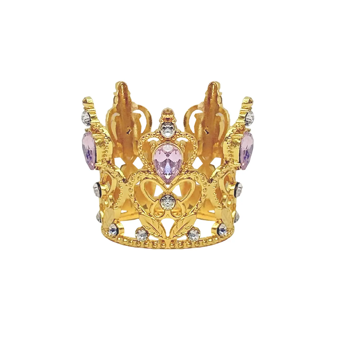Corona mini de princesa aleación dorado con diamantes 4*4cm 1