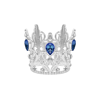 Corona mini de princesa aleación plateado con diamantes 4*4cm