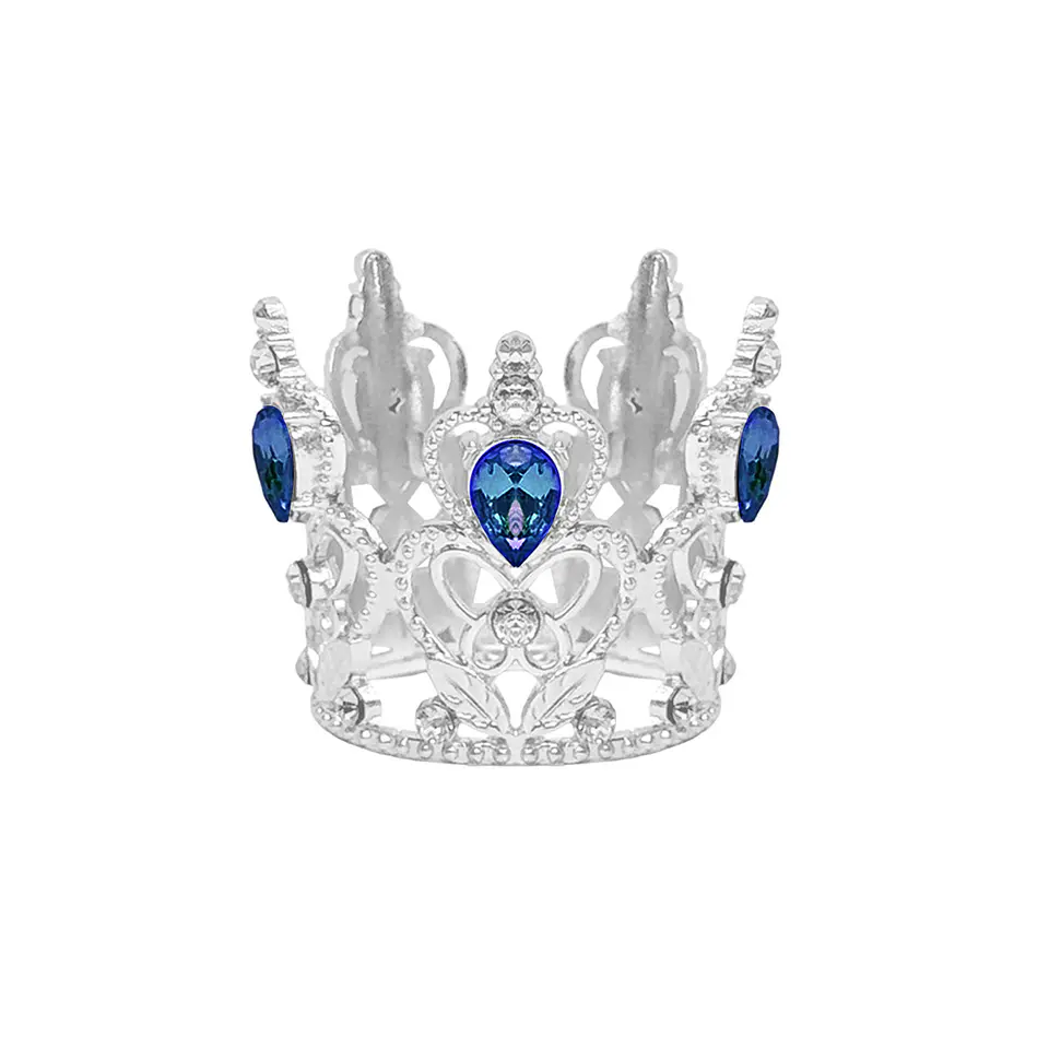 Corona mini de princesa aleación plateado con diamantes 4*4cm 1